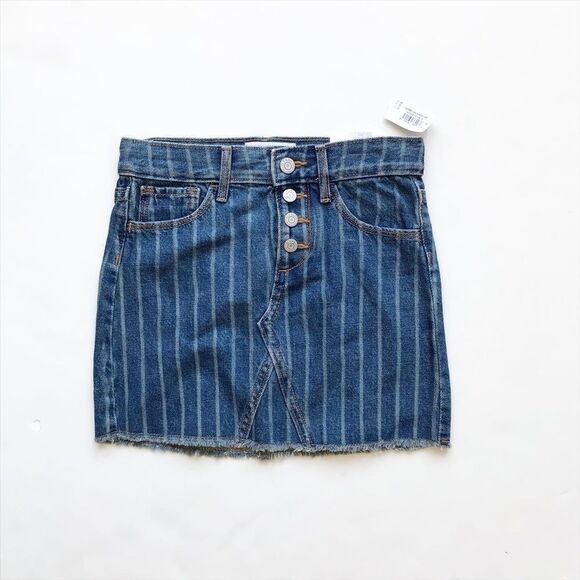 Old Navy NWT raw hem stripe denim skirt (6-7Y) - Picture 1 of 4